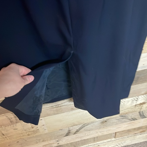 J.Crew Size 16 Elegant Navy Blue Sleeveless Midi Form Fitted No Stretch Dress - Picture 7 of 7